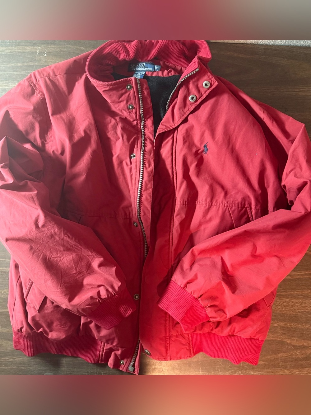 Vintage 90's Polo by Ralph Lauren Men's Fleece Lined Bomber jacket Coat Large